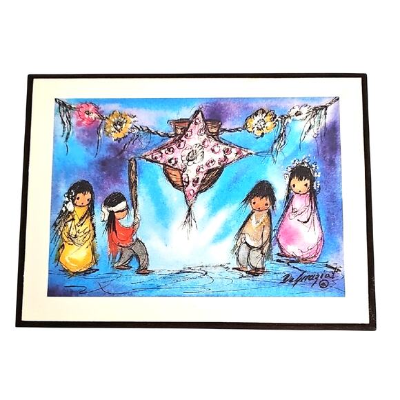 DeGrazia Vibrant Native American Children Art Prints Lot of 2 (6" by 4.5") - Picture 5 of 9